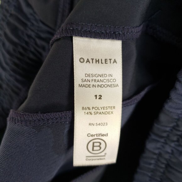 Athleta Brooklyn Camo Jogger Textured Navy Blue Comfort Sport Travel Size 12 - Picture 3 of 11